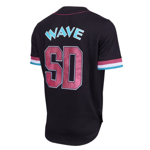 Women's San Diego Wave FC Wild Collective Button Up Printed  Short Sleeve Tee