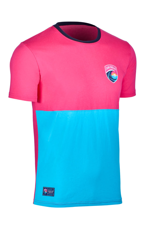 Youth San Diego Wave FC Color Block HD Crest Short Sleeve Tee