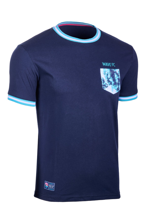Youth San Diego Wave FC Wave Fill Pocket Short Sleeve Ringer Tee