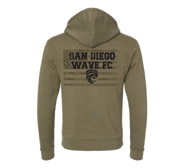 Unisex San Diego Wave FC Military Appreciation Tonal Flag Fleece Hoodie