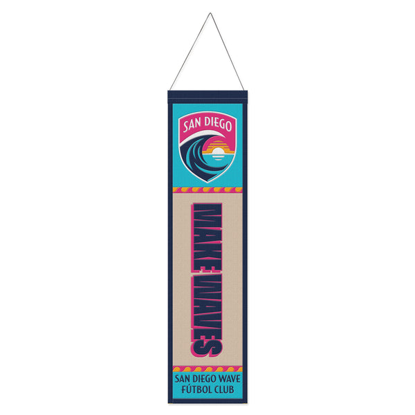 San Diego Wave FC Wave Stripes Crest Wool Banner