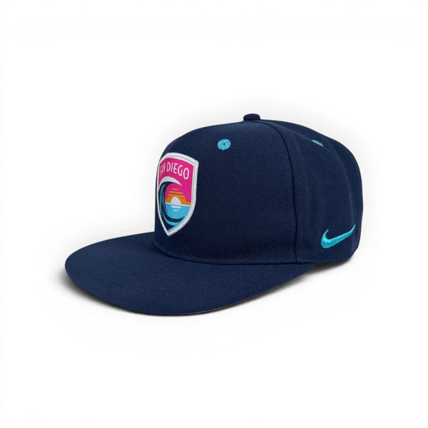 Youth Nike San Diego Wave FC Woven Patch Crest Pro Flatbill