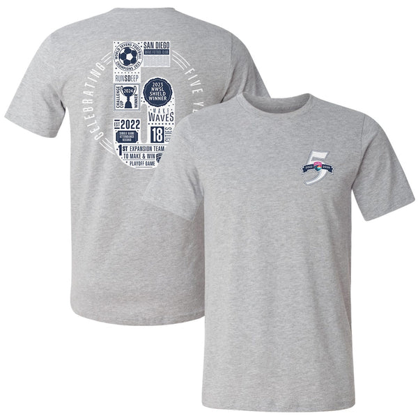 Unisex San Diego Wave FC Celebrating Five Years Short Sleeve Tee