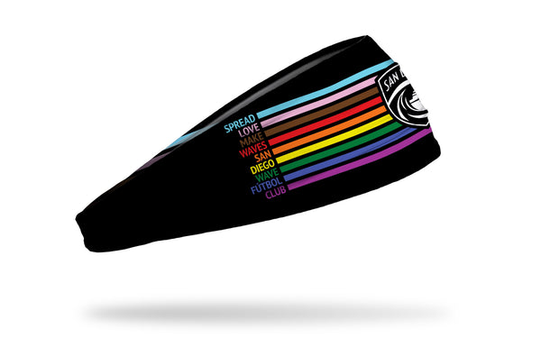 San Diego Wave FC Spread Love Make Waves Pride Headband