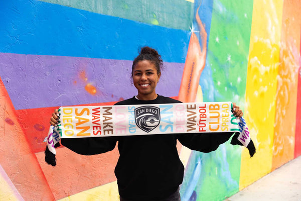 San Diego Wave FC Spread Love Make Waves 2025 Pride Summer Scarf