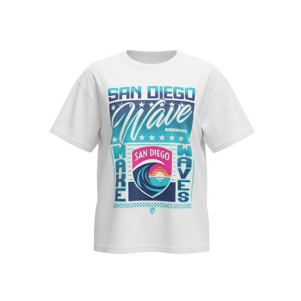 Women's San Diego Wave FC Block Drop Shoulder Short Sleeve Tee