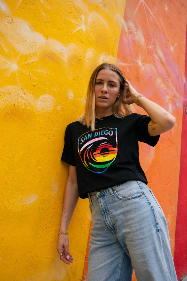 Unisex San Diego Wave FC Pride Crest Short Sleeve Tee