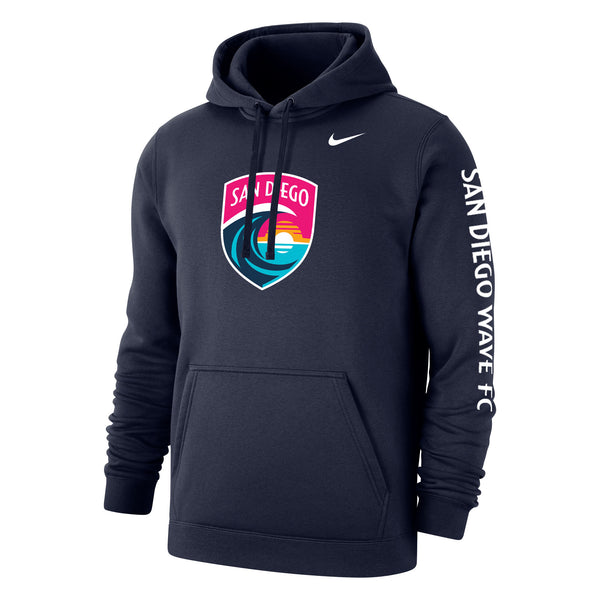 Men's Nike San Diego Wave FC Crest and Sleeve Club Fleece Hoodie